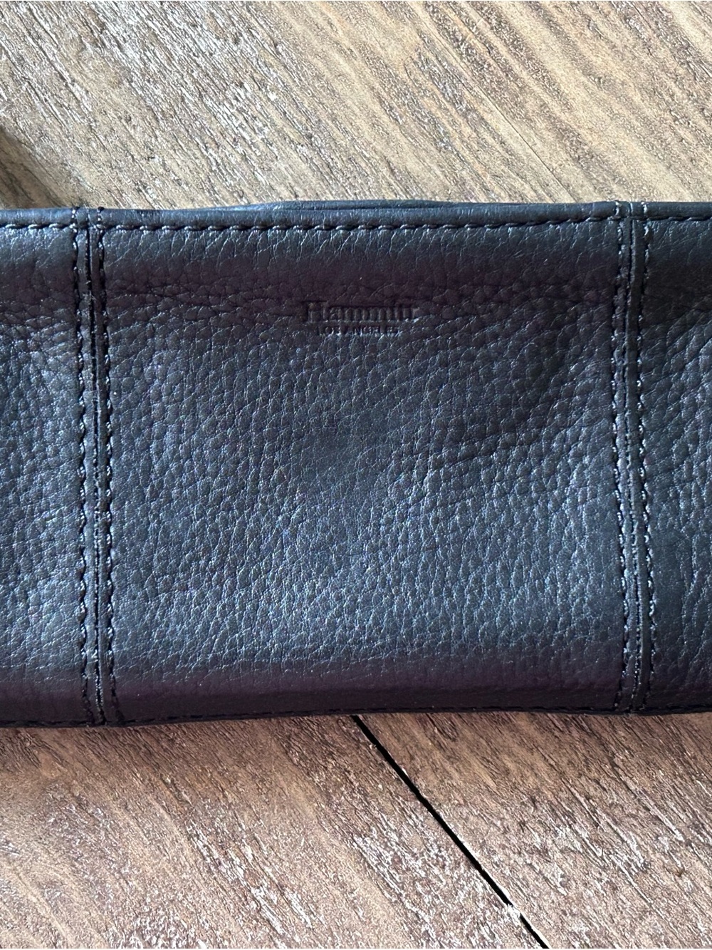 Hammitt Black Pebbled Leather Zip Wallet